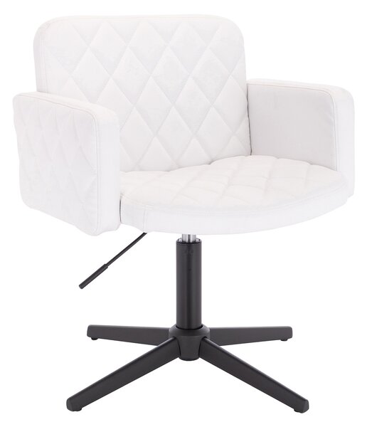HC802CROSS Fehér Modern Műbőr Szék Fekete lábbal