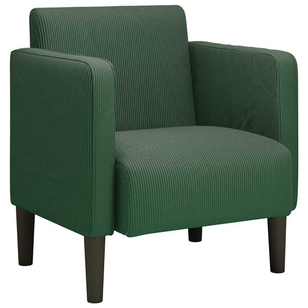 Sötét zöld kordbársony szövet kanapészék karfás szék 54 cm