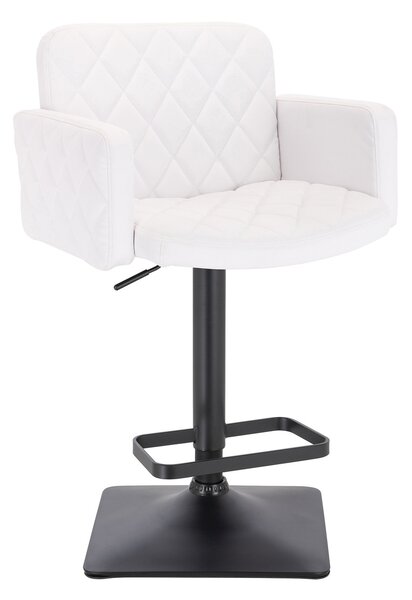 HC802KW Fehér Modern Műbőr Szék Fekete lábbal