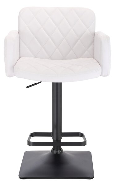 HC802KW Fehér Modern Műbőr Szék Fekete lábbal