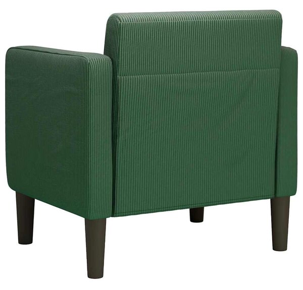 Sötét zöld kordbársony szövet kanapészék karfás szék 54 cm