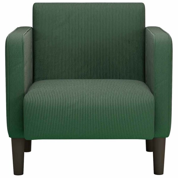 Sötét zöld kordbársony szövet kanapészék karfás szék 54 cm