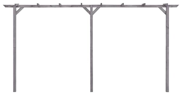 Szürke impregnált fenyőfa kerti pergola 400 x 40 x 205 cm