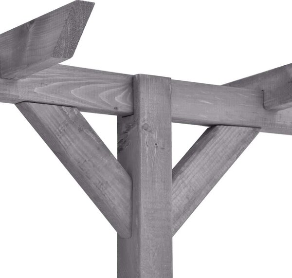 Szürke impregnált fenyőfa kerti pergola 400 x 40 x 205 cm