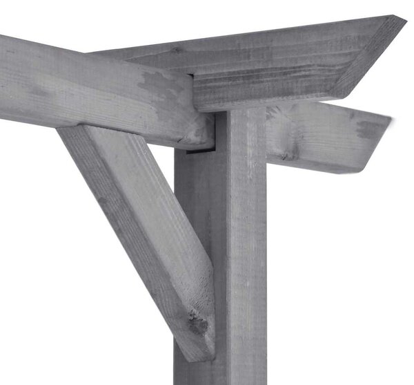 Szürke impregnált fenyőfa kerti pergola 400 x 40 x 205 cm