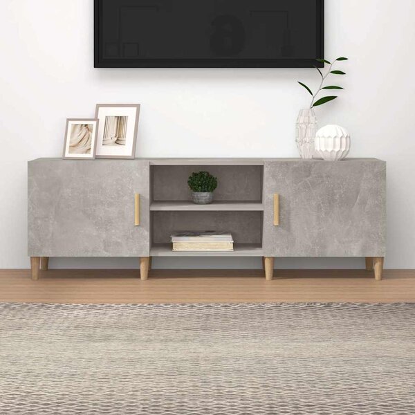 Betonszürke szerelt fa TV-szekrény 150 x 30 x 50 cm