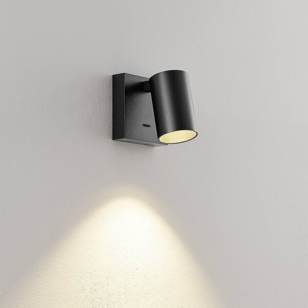 Deko-Light CAN TILT fali spotlámpa, fekete, 10 x cm, fém GU10 kapcsoló, Fekete, Nappali / Étkező, Alumínium