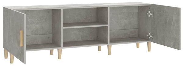 Betonszürke szerelt fa TV-szekrény 150 x 30 x 50 cm