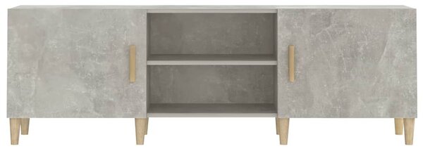 Betonszürke szerelt fa TV-szekrény 150 x 30 x 50 cm