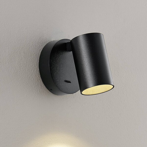 Deko-Light CAN TILT fali spotlámpa, fekete, Ø 10 cm, fém GU10 kapcsoló, Fekete, Nappali / Étkező, Alumínium