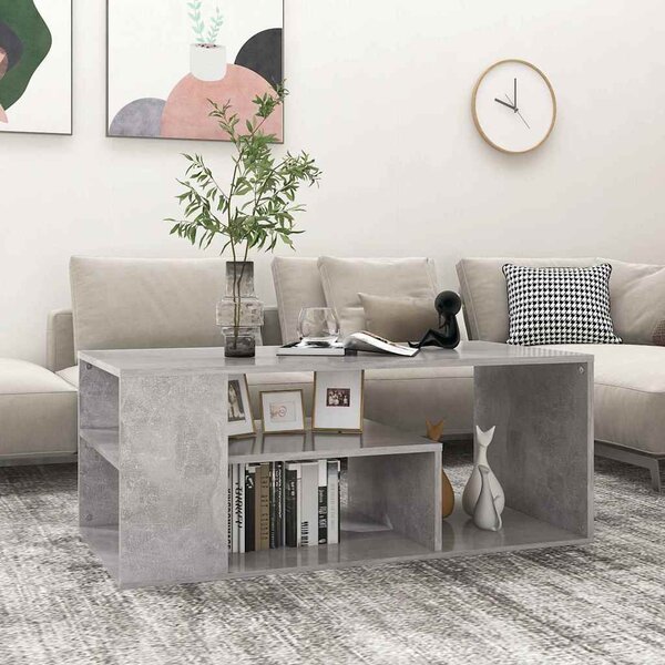 Betonszürke szerelt fa dohányzóasztal 100 x 50 x 40 cm