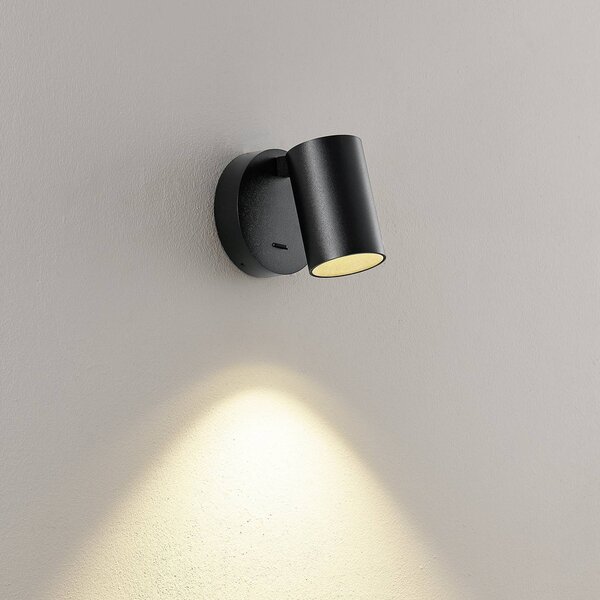 Deko-Light CAN TILT fali spotlámpa, fekete, Ø 10 cm, fém GU10 kapcsoló, Fekete, Nappali / Étkező, Alumínium