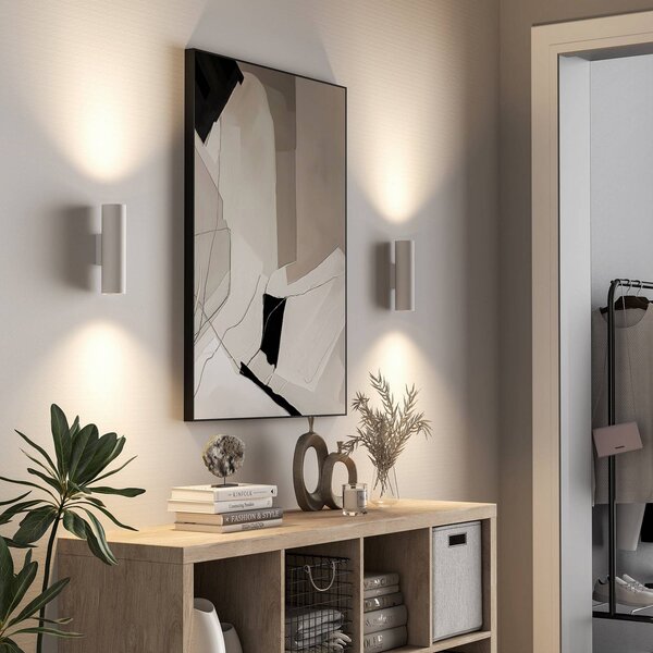 Deko-Light CAN fali világítás, fehér, 2 izzós, magasság 22 cm, fém, GU10, dimmelhető, Fehér / opál, Nappali / Étkező, Alumínium