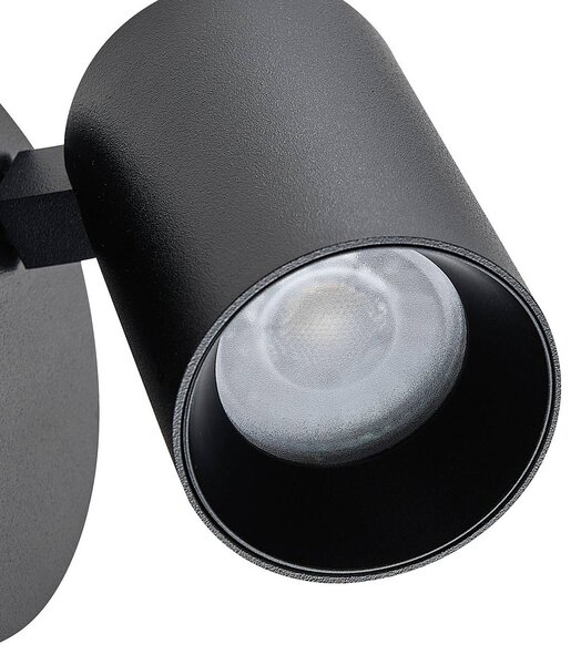 Deko-Light CAN TILT fali spotlámpa, fekete, Ø 10 cm, fém kapcsoló USB, Fekete, Nappali / Étkező, Alumínium