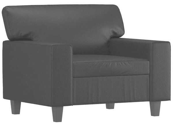 VidaXL fekete műbőr kanapéfotel lábtartóval 60 cm