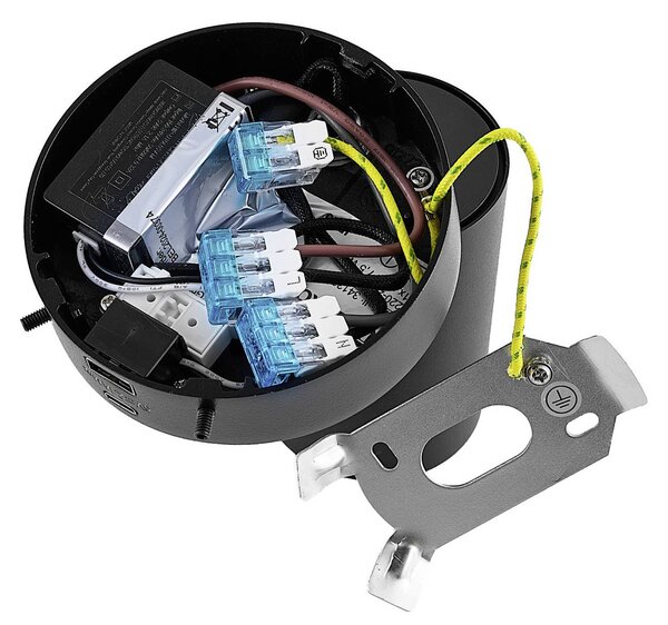 Deko-Light CAN TILT fali spotlámpa, fekete, Ø 10 cm, fém kapcsoló USB, Fekete, Nappali / Étkező, Alumínium