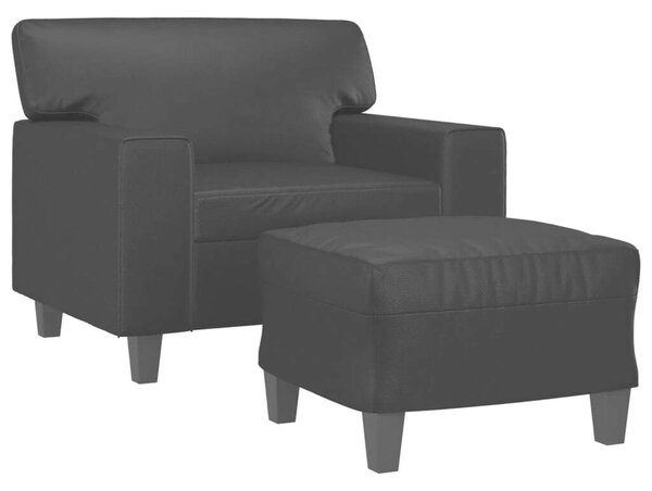 VidaXL fekete műbőr kanapéfotel lábtartóval 60 cm