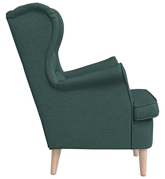 Sötétzöld szövetfotel 74 x 84 x 100 cm