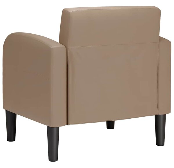 Kávészínű műbőr kanapé szék karfával 54 cm
