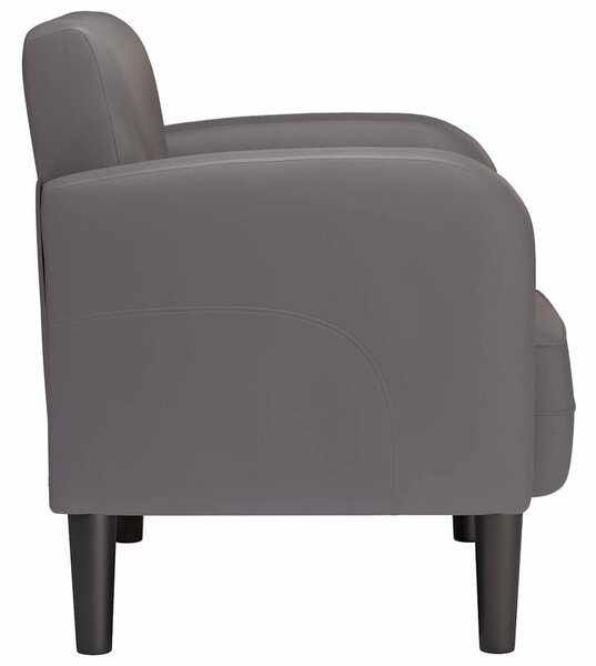 Szürke műbőr kanapé szék karfával 54 cm