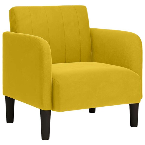 Sárga bársony kanapészék karfás szék 54 cm