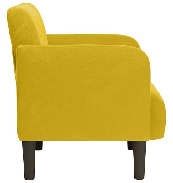 Sárga bársony kanapészék karfás szék 54 cm