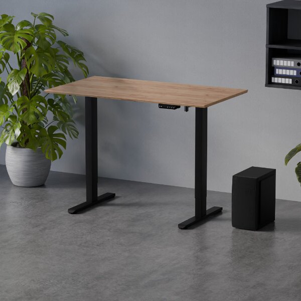 Elektromosan állítható magasságú íróasztal 120x67cm Craft tölgy / fekete | LVN System Control Flex+