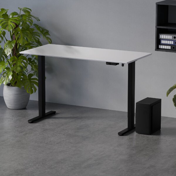 Elektromosan állítható magasságú íróasztal 138x67cm fehér/fekete | LVN System Control Flex+