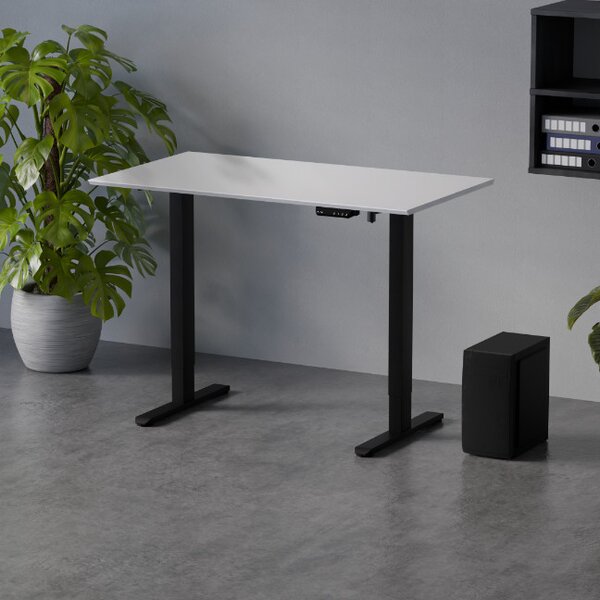 Elektromosan állítható magasságú íróasztal 120x67cm fehér / fekete | LVN System Control Flex+