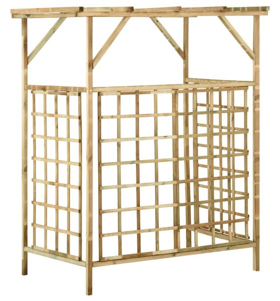 Impregnált fenyőfa kerti pergola 2 szemeteskukához