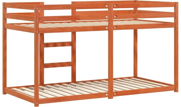 VidaXL viaszbarna tömör fenyőfa emeletes ágy 90x190 cm