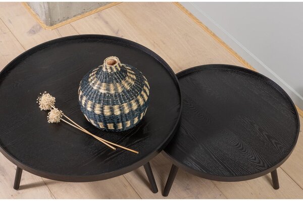 Mesa fekete dohányzóasztal, ⌀ 60 cm - WOOOD