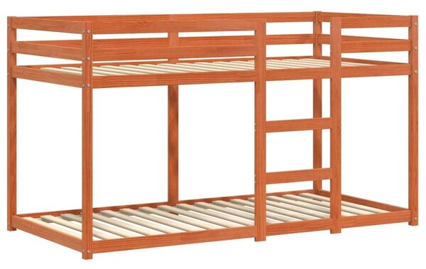 VidaXL viaszbarna tömör fenyőfa emeletes ágy 90x190 cm