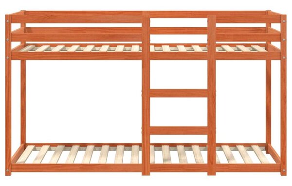 VidaXL viaszbarna tömör fenyőfa emeletes ágy 90x190 cm