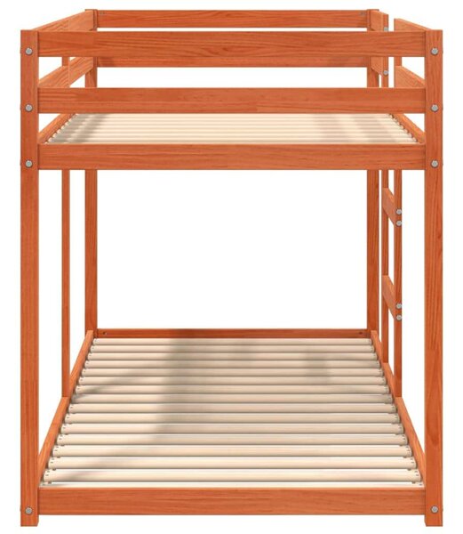 VidaXL viaszbarna tömör fenyőfa emeletes ágy 90x190 cm