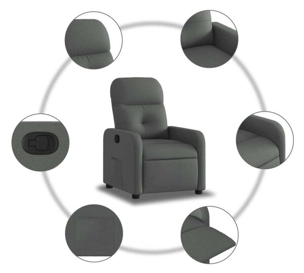 VidaXL Dönthető Fotel - Sötétszürke Szövet