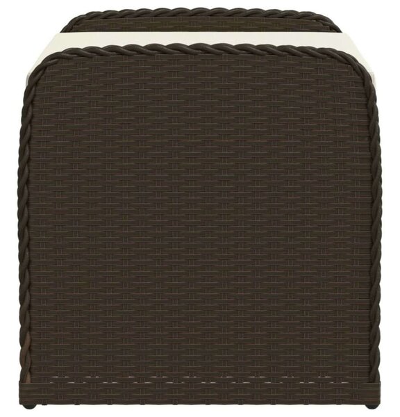 VidaXL barna polyrattan tárolópad párnával 80 x 51 x 52 cm