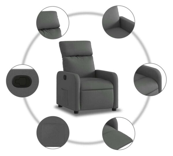 VidaXL Dönthető Fotel - Sötétszürke Szövet