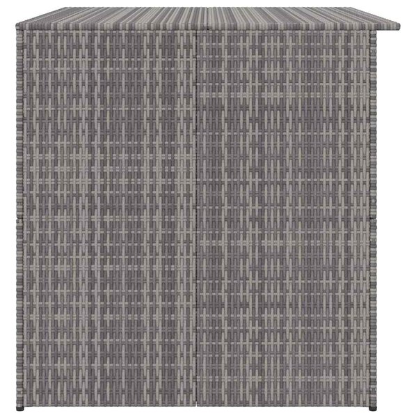 Szürke polyrattan kerti tárolóláda 150 x 100 x 100 cm
