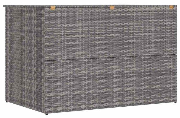 Szürke polyrattan kerti tárolóláda 150 x 100 x 100 cm