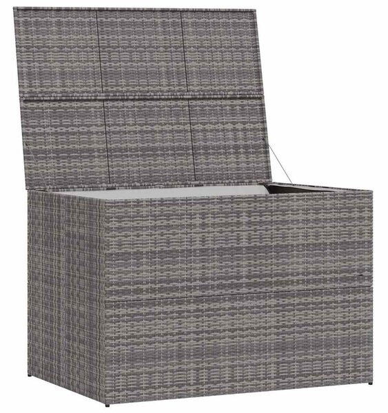 Szürke polyrattan kerti tárolóláda 150 x 100 x 100 cm