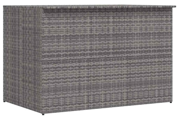 Szürke polyrattan kerti tárolóláda 150 x 100 x 100 cm