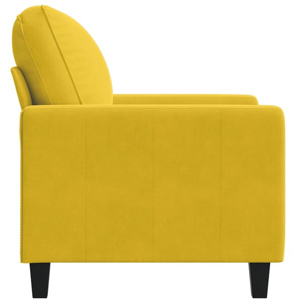 Sárga bársony kanapéfotel 60 cm