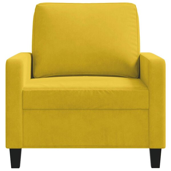 Sárga bársony kanapéfotel 60 cm