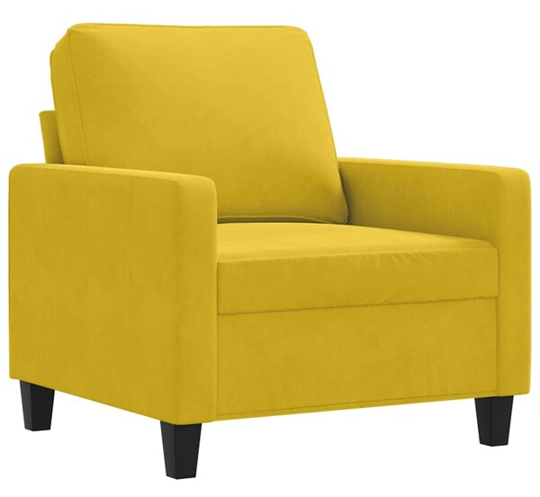 Sárga bársony kanapéfotel 60 cm