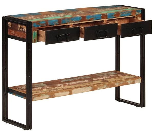 Tömör újrahasznosított fa tálalóasztal 110x30x76 cm