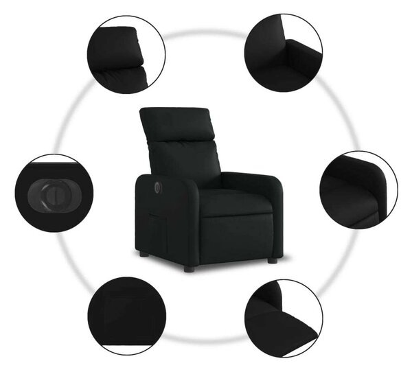 VidaXL fekete műbőr elektromos dönthető fotel