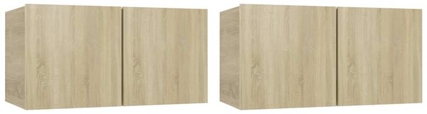 2 db sonoma tölgy függő TV-szekrény 60 x 30 x 30 cm