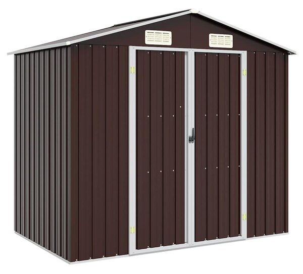 Barna horganyzott acél kerti fészer 205 x 129 x 183 cm