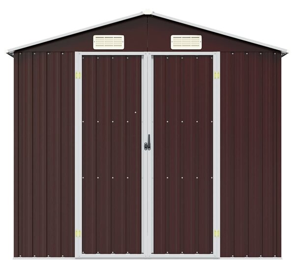 Barna horganyzott acél kerti fészer 205 x 129 x 183 cm